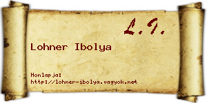 Lohner Ibolya névjegykártya